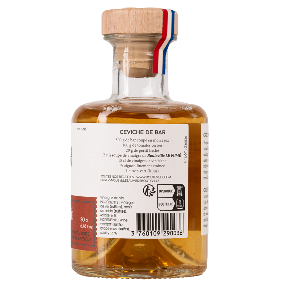 GASTRONOMIC VINEGAR - BOUTEVILLE - LE FUMÉ 20 CL