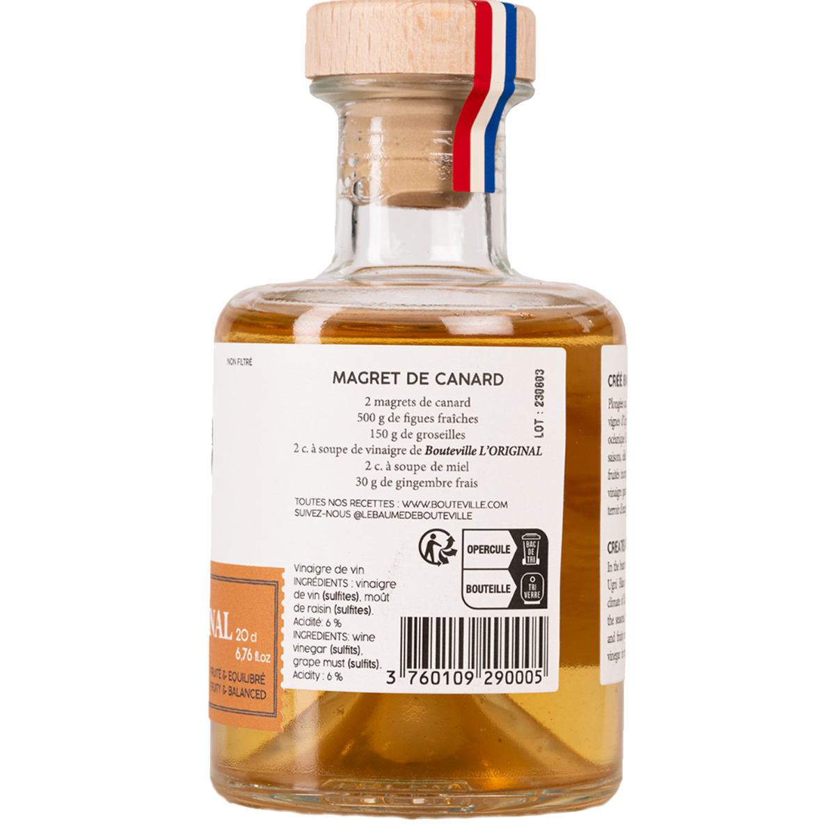 GASTRONOMIC VINEGAR - BOUTEVILLE - THE ORIGINAL 20 CL